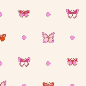 Pink Butterflies Summer Love Modern Vintage