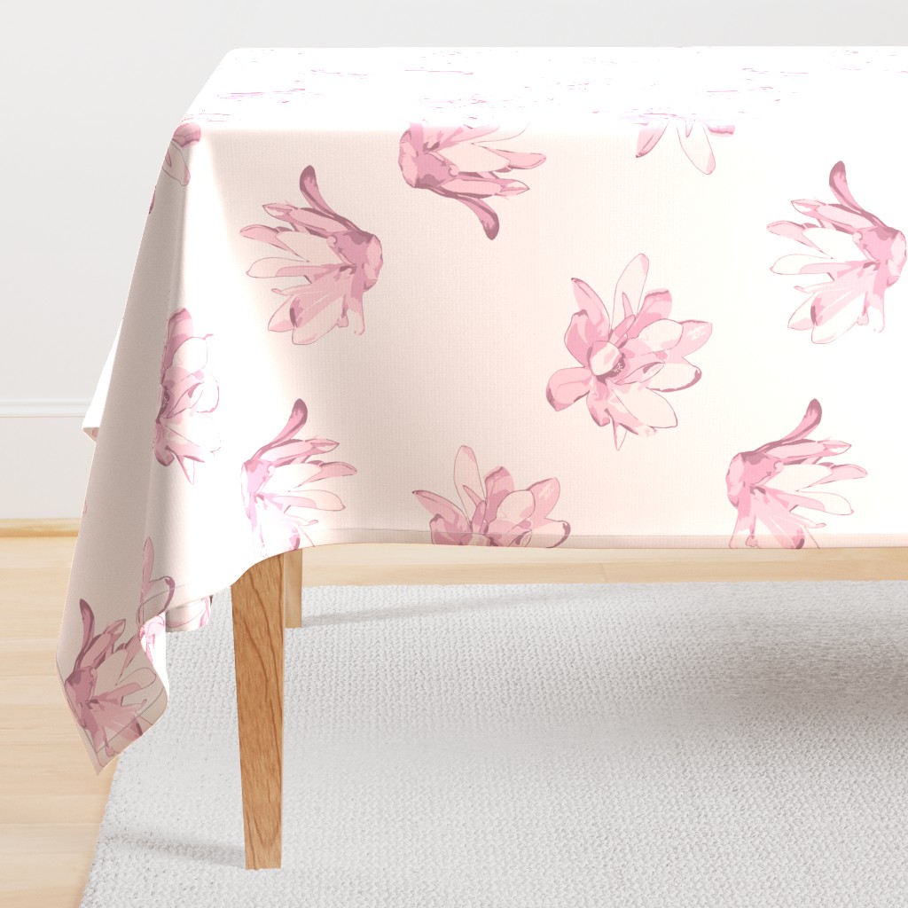 (l) floating magnolias at dawn | light pink mauve | large scale