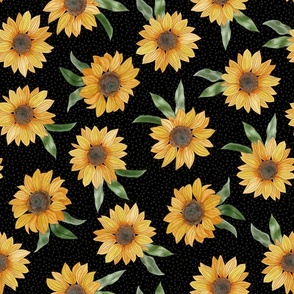 sole sunflowers - black