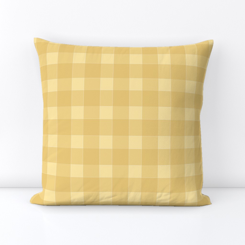 flower posies gingham - light mustard yellow