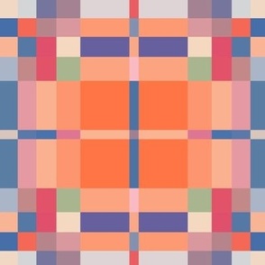 Orange and Blue Color Block Geometric