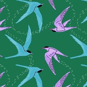 Flight of the terns - green