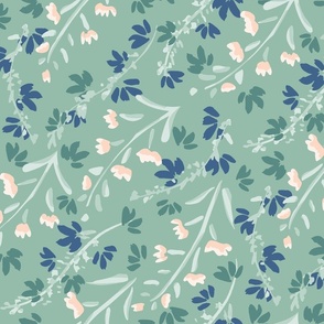 Beautiful mess-mint green, navy and teal// big scale 