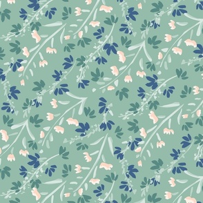 Beautiful mess-mint green, navy and teal// medium scale 