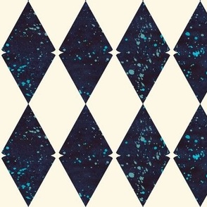 Harlequin, textured, blue (large )