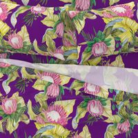 Hawaii Calls 50s-on deep plum texture-jumbo