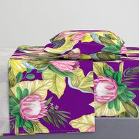 Hawaii Calls 50s-on deep plum texture-jumbo