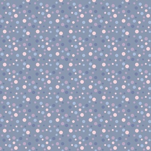 Random pink, purple and blue polka dots - Small scale