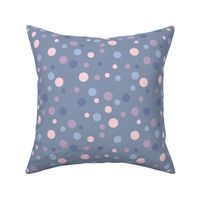 Random pink, purple and blue polka dots - Medium scale