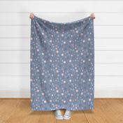 Random pink, purple and blue polka dots - Large scale