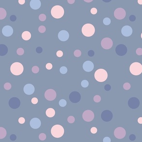 Random pink, purple and blue polka dots - Large scale