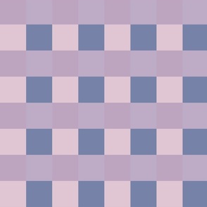 Blue, purple and pink gingham - Large scale