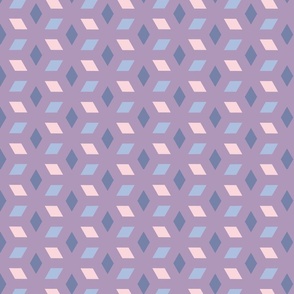 Diamonds in pink and blue - Medium scale