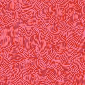 Abstract Fingerprint Lines in Clashing Red and Pink