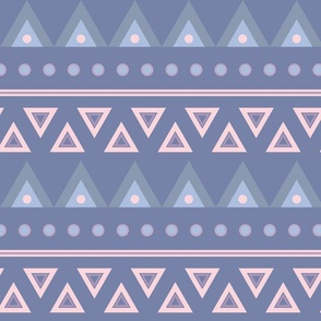 Pink, purple and blue circles and triangles - Large scale