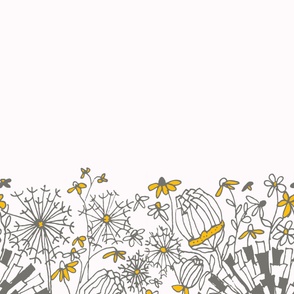 Whimsical Floral Garden White background