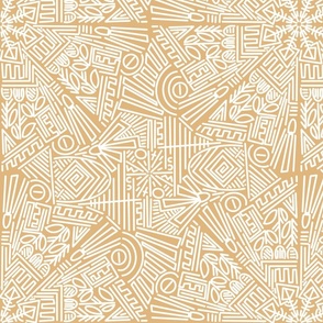 Geometrical Design pattern in earth tones and white