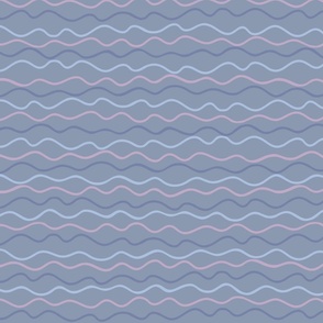 Irregular pink and blue waves - Medium scale