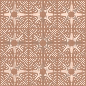 abstract sunburst granny square - rosy brown