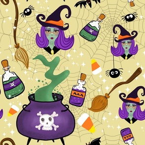 Witchy Halloween_ Pale Yellow BG