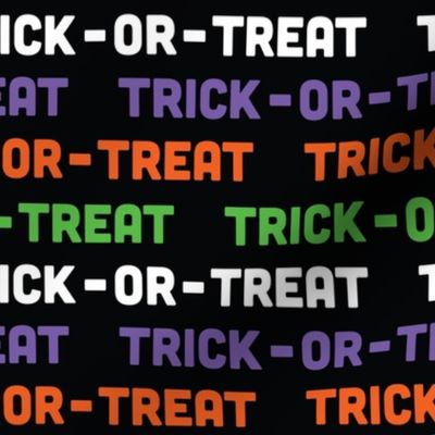 Halloween Trick Or Treat Pattern Halloween Orange, Purple, Green, White, Black