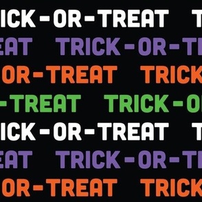 Halloween Trick Or Treat Pattern Halloween Orange, Purple, Green, White, Black