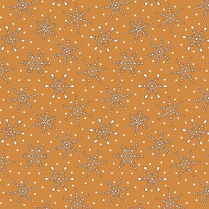 Golden Christmas Snowflakes - Medium Scale