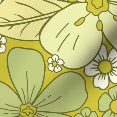 Light Green & Yellow Flower Pattern