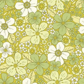 Light Green & Yellow Flower Pattern