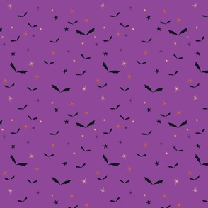 Vintage Halloween purple bats