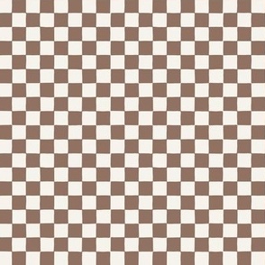 mini micro // Retro Organic Checker Checkerboard in Milk Chocolate Brown