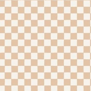 mini micro // Retro Organic Chequerboard Pattern Checkerboard in Light Malt Tan