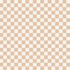 mini micro // Retro Organic Chequerboard Pattern Checkerboard in Light Malt Tan