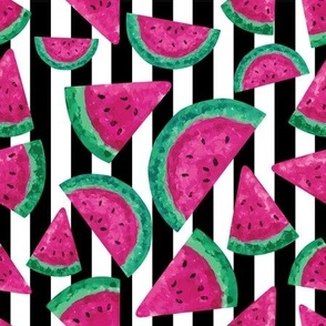 Painterly Watermelons Classic Stripe