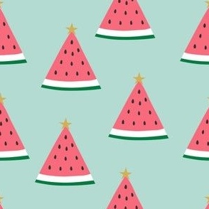 Watermelon Christmas Trees - mint - LAD22