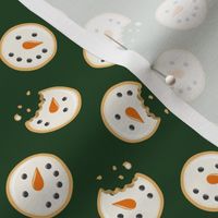 (small scale) Snowman Sugar Cookies - Christmas Cookie - dark green - LAD22