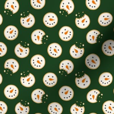(small scale) Snowman Sugar Cookies - Christmas Cookie - dark green - LAD22