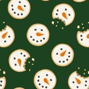 Snowman Sugar Cookies - Christmas Cookie - dark green - LAD22