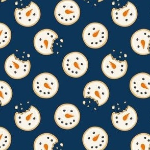 (small scale) Snowman Sugar Cookies - Christmas Cookie - dark blue - LAD22