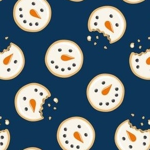 Snowman Sugar Cookies - Christmas Cookie - dark blue - LAD22