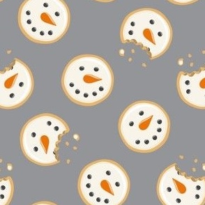 Snowman Sugar Cookies - Christmas Cookie - grey - LAD22