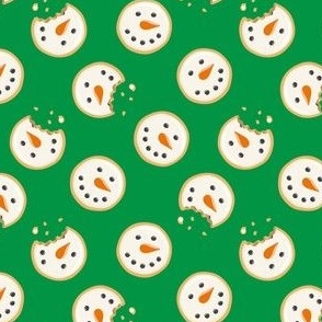 (small scale) Snowman Sugar Cookies - Christmas Cookie - green - LAD22