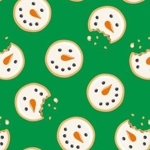 Snowman Sugar Cookies - Christmas Cookie - green - LAD22