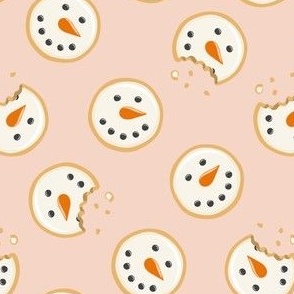 Snowman Sugar Cookies - Christmas Cookie - pink - LAD22