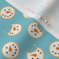 (small scale) Snowman Sugar Cookies - Christmas Cookie - blue - LAD22