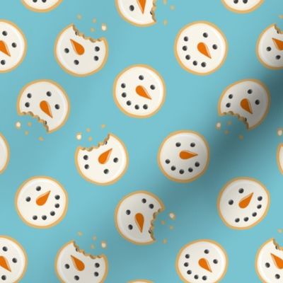 Snowman Sugar Cookies - Christmas Cookie - blue - LAD22