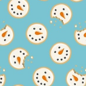 Snowman Sugar Cookies - Christmas Cookie - blue - LAD22