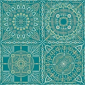 boho square tiles (turquoise blue)