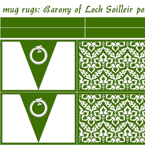 mug rugs: Barony of Loch Soilleir (SCA)