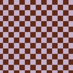micro // Halloween Checkers - lilac purple and maroon brown // 1”